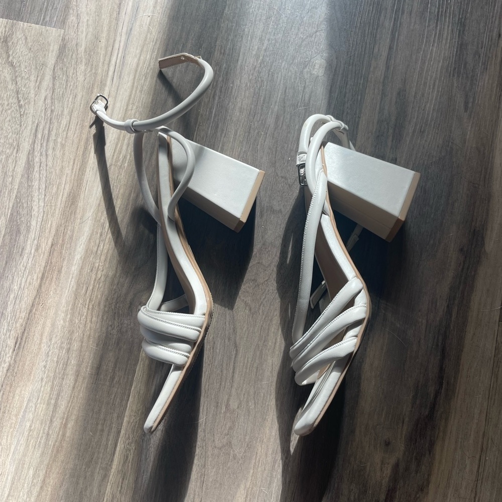 Target White Strappy Heels Modern Minimalist Design - Picture 5 of 7